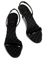 Claudia Vegan Patent Leather Quilted Slingback Sandals