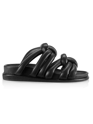 Anna Vegan Leather Knotted Flat Sandals