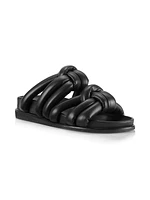 Anna Vegan Leather Knotted Flat Sandals