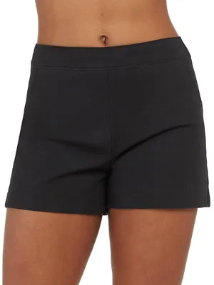 Polished Stretch Cotton Shorts