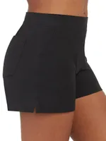 Polished Stretch Cotton Shorts