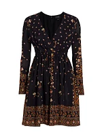 Floral Long-Sleeve Minidress