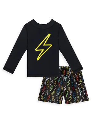 Baby Boy's Zack Rashguard T-Shirt & Swim Trunks Set