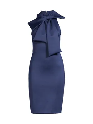 Von Bow-Neck Sheath Dress