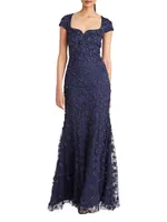 Bree Cap-Sleeve Gown