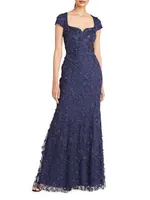 Bree Cap-Sleeve Gown