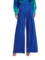 Cotton Sateen Wide-Leg Trousers