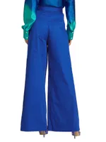 Cotton Sateen Wide-Leg Trousers