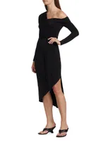 Eden One-Shoulder Jersey Midi-Dress