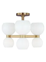 Visual Comfort Studio Londyn Semi-Flush Mount Burnished Brass Chandelier