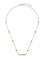 Link To Love 18K Yellow Gold & Green Tourmaline Bar Pendant Necklace