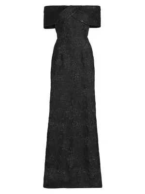 Jacquard Column Gown