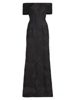 Jacquard Column Gown