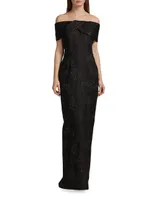 Jacquard Column Gown