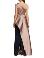 One-Shoulder Peplum Gown