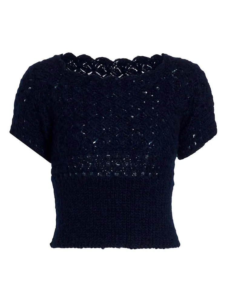 Cropped Crochet Sweater