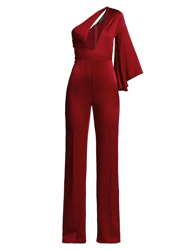 Asymmetric Cut-Out One-Shoulder Jumpsuit