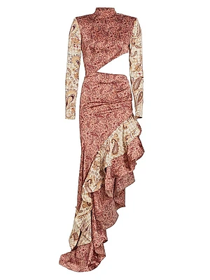 Nadia Asymmetric Cut-Out Gown