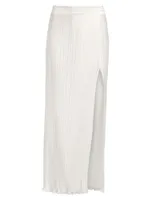 Salma Pleated Satin Maxi Skirt