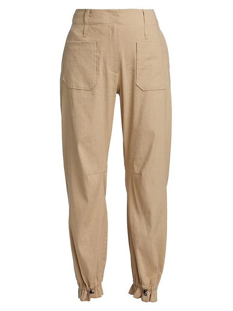 Raegan Drawcord Ankle-Cuff Pants