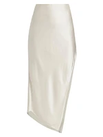 Bias Asymmetric Silk Satin Skirt