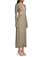 Michaela Printed Cut-Out Maxi Dress