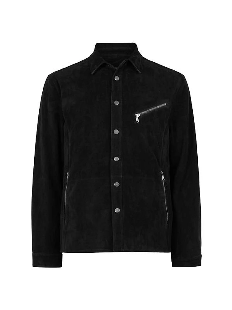 Snap Suede Shirt Jacket