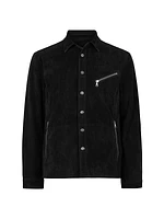 Snap Suede Shirt Jacket