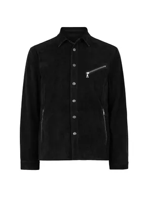 Snap Suede Shirt Jacket