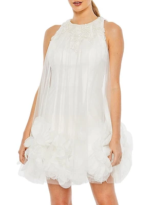 Embroidered Tulle Cocktail Minidress