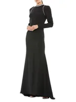 Ieena Jersey Sheath Gown