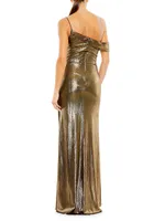 Metallic Wrap Gown