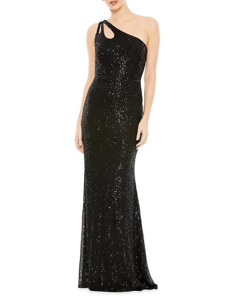 Ieena One-Shoulder Sheath Gown