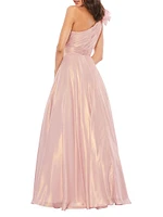 One-Shoulder Chiffon Gown