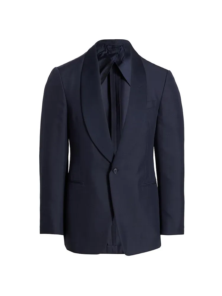 Kent Single-Breased Shawl Collar Silk Blazer