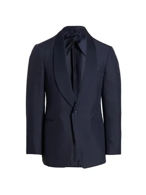 Kent Single-Breased Shawl Collar Silk Blazer