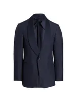 Kent Single-Breased Shawl Collar Silk Blazer