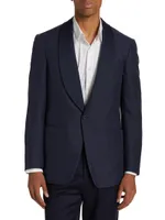 Kent Single-Breased Shawl Collar Silk Blazer