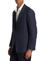 Kent Single-Breased Shawl Collar Silk Blazer