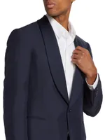 Kent Single-Breased Shawl Collar Silk Blazer