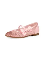 Little Girl's & Melodie Strass Satin Flats