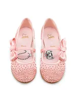 Little Girl's & Melodie Strass Satin Flats