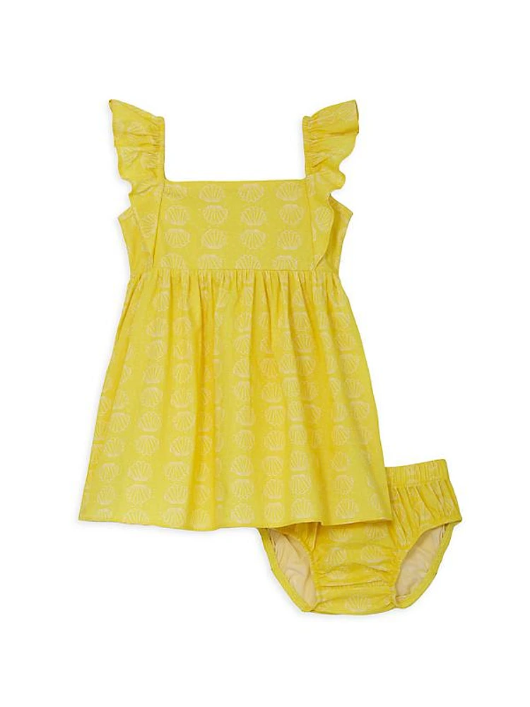 Baby Girl's 2-Piece Flutter Dress & Bloomers Set