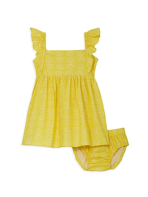 Baby Girl's 2-Piece Flutter Dress & Bloomers Set