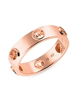 14K-Rose-Gold-Plated Monogram Logo Ring