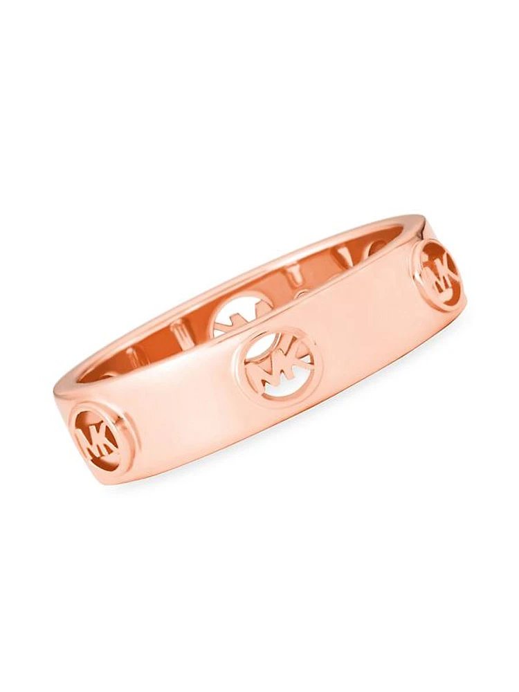 14K-Rose-Gold-Plated Monogram Logo Ring