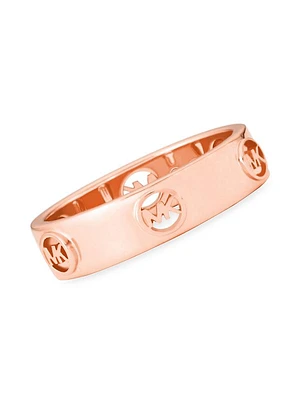 14K-Rose-Gold-Plated Monogram Logo Ring