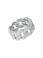 Sterling Silver & Cubic Zirconia Curb-Chain Ring