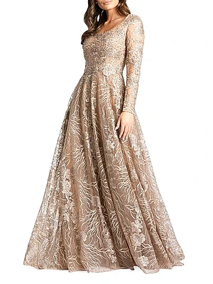 Metallic Embellished Gown