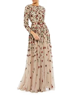 Floral Sequined Gown